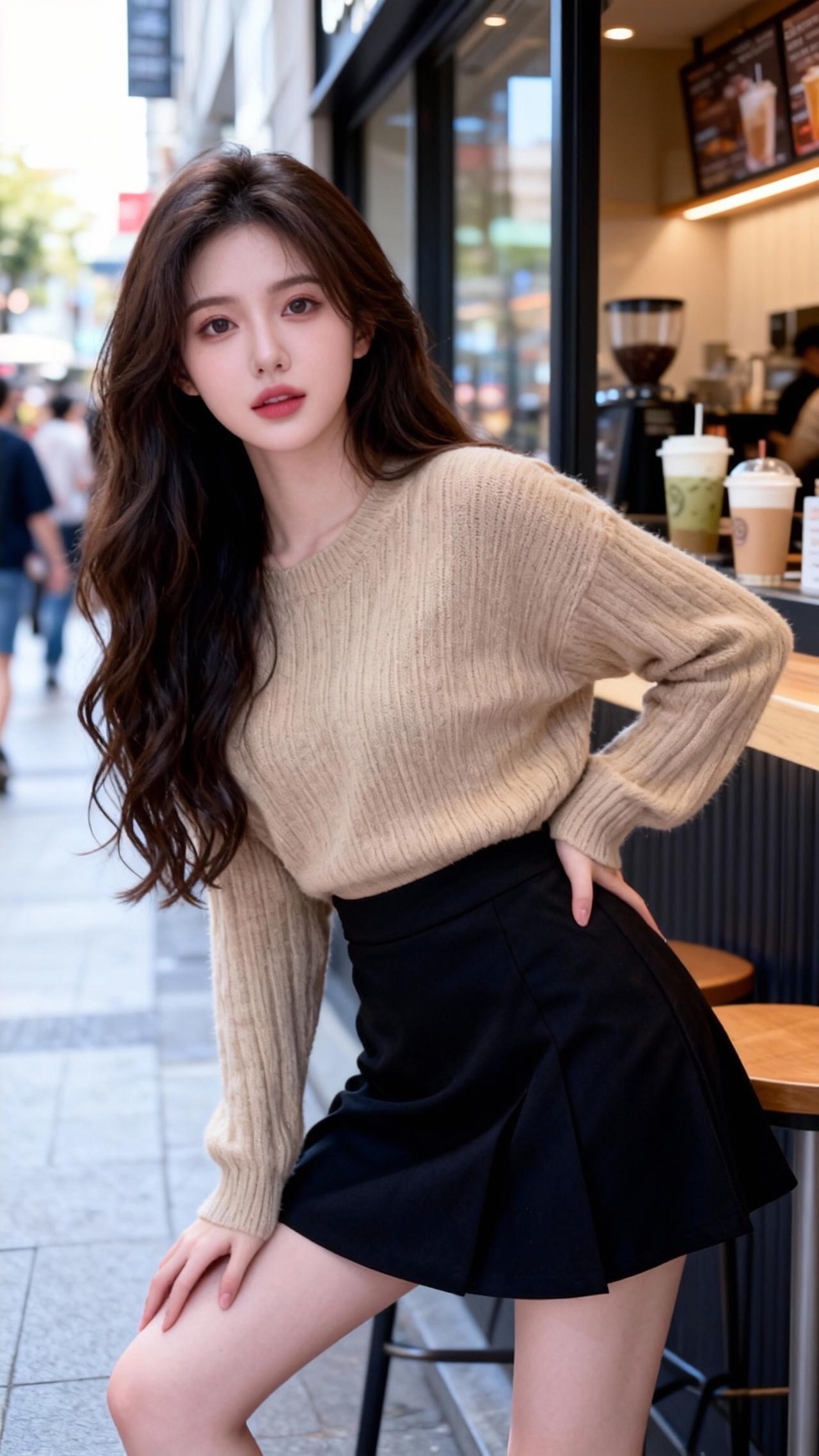 秋冬百搭短裙今日穿搭御姐风穿搭韩剧女主显瘦穿搭