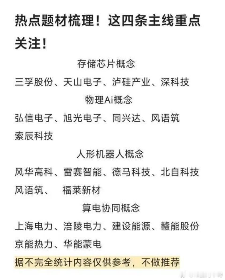 当下市场四大主线梳理！重点方向一目了然最近市场热点轮动很快，很多朋友都不知道该盯