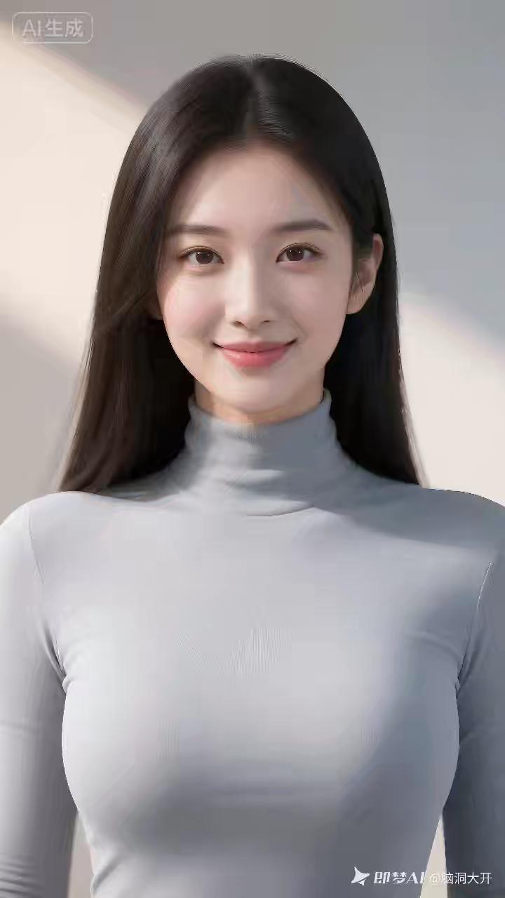 温柔微笑，清新自然，AI生成的完美形象