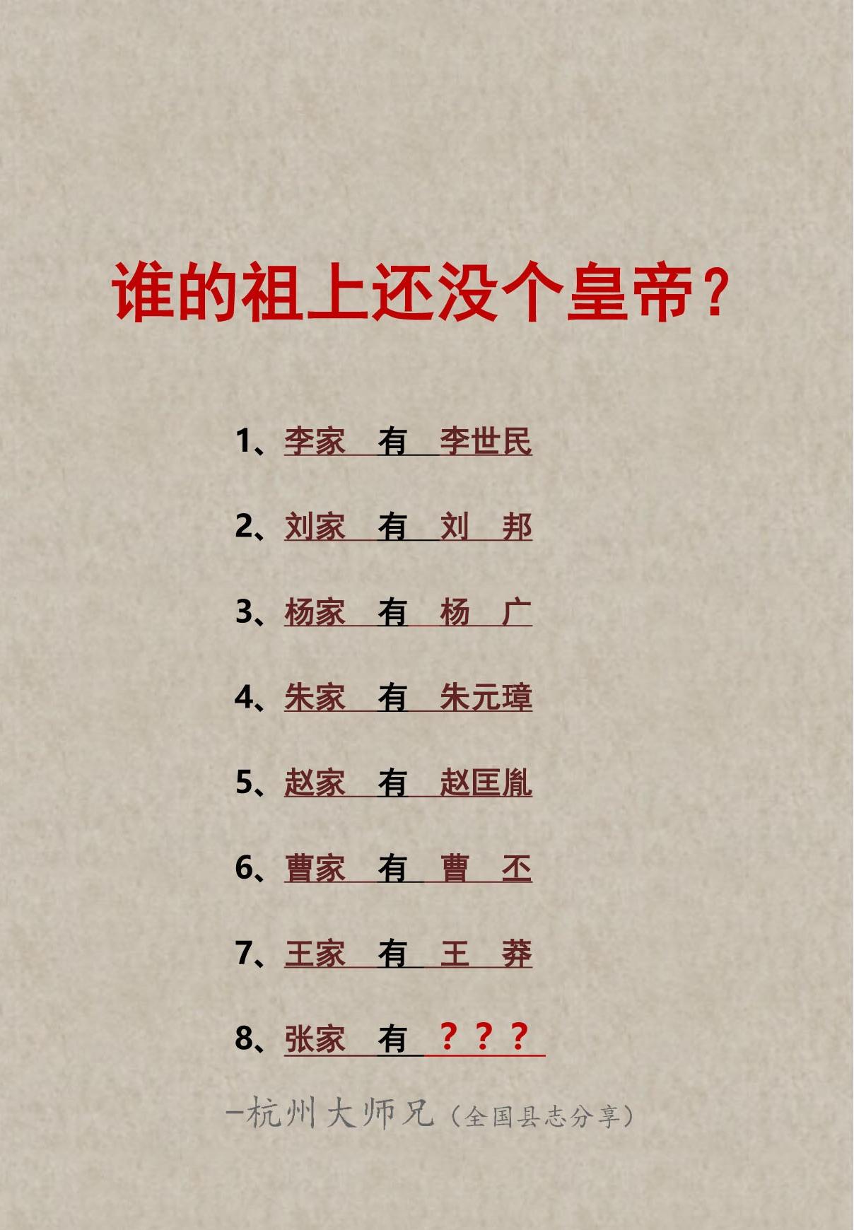 谁的祖上还没个皇帝了？