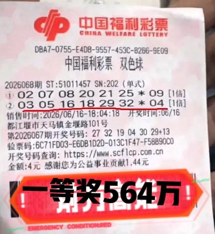 大奖井喷，完全是在发福利啊！四川彩民4元中564万，西安彩民2元中564万，这些