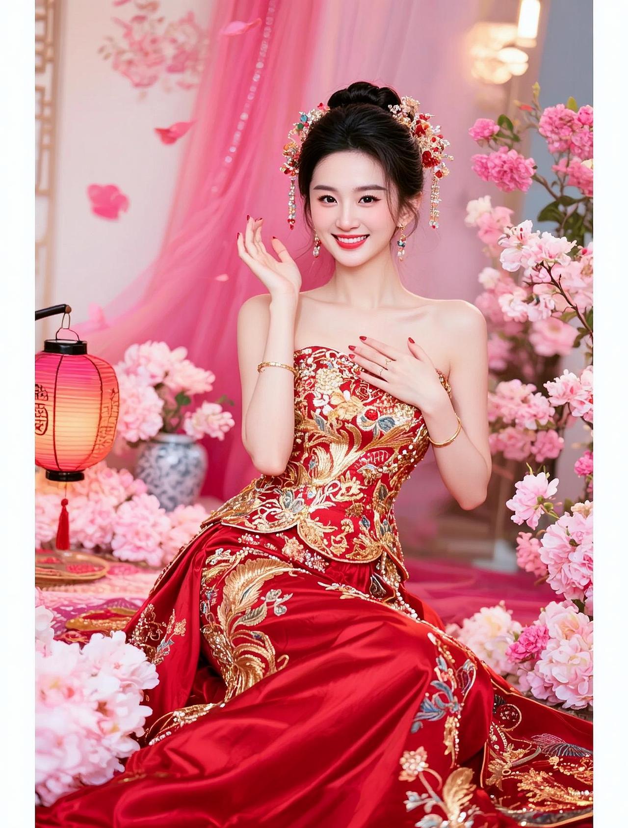 结婚就该这样拍AI华服新娘写真今日分享美女我要上热们