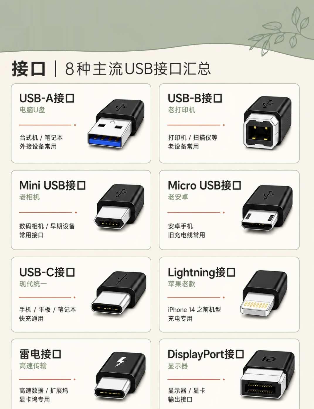 8种常见电脑接口，一篇帮你认全💻刚接触电脑时，各种接口是不是看得一头雾水？