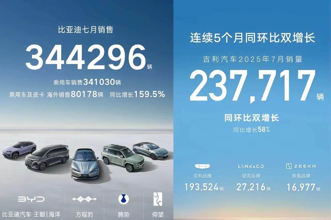 吉利和比亚迪和差距依然非常大，大到追不上那种。比亚迪现在卖的并不是他手里最新的技