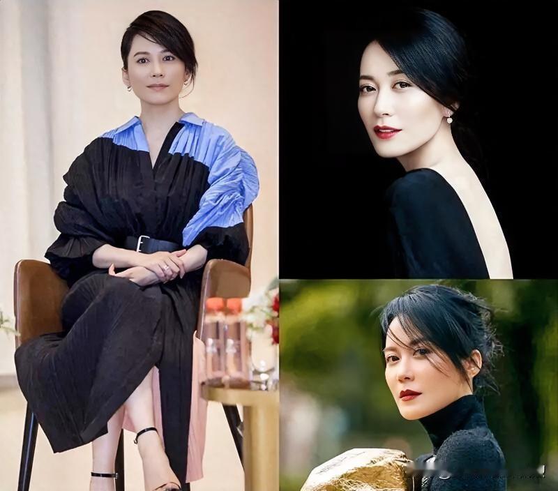 【散文诗·时光三叠】左图蓝黑相间，静坐如初春之沉静；右上回眸一瞬，黑裳衬