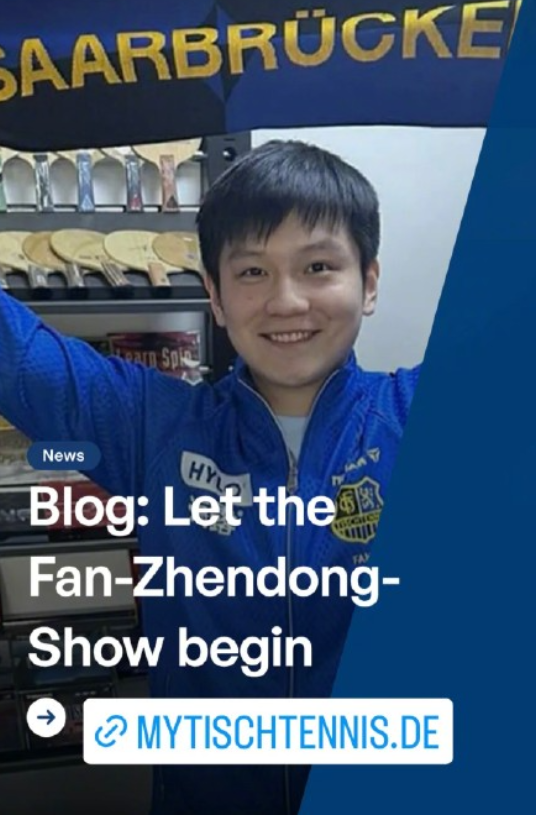 樊振东德甲首秀在即，德国媒体mytischtennis.de撰文称，德甲联赛鲜少