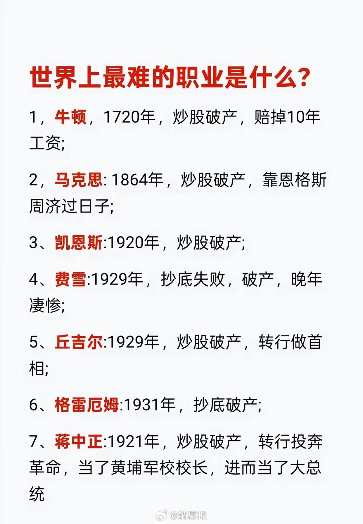 惨败于股市的历史人物