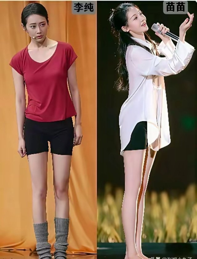 这学舞蹈专业的腿和不是舞蹈专业的腿就是不一样！单看杨幂的腿也是相当的赞，但这一对