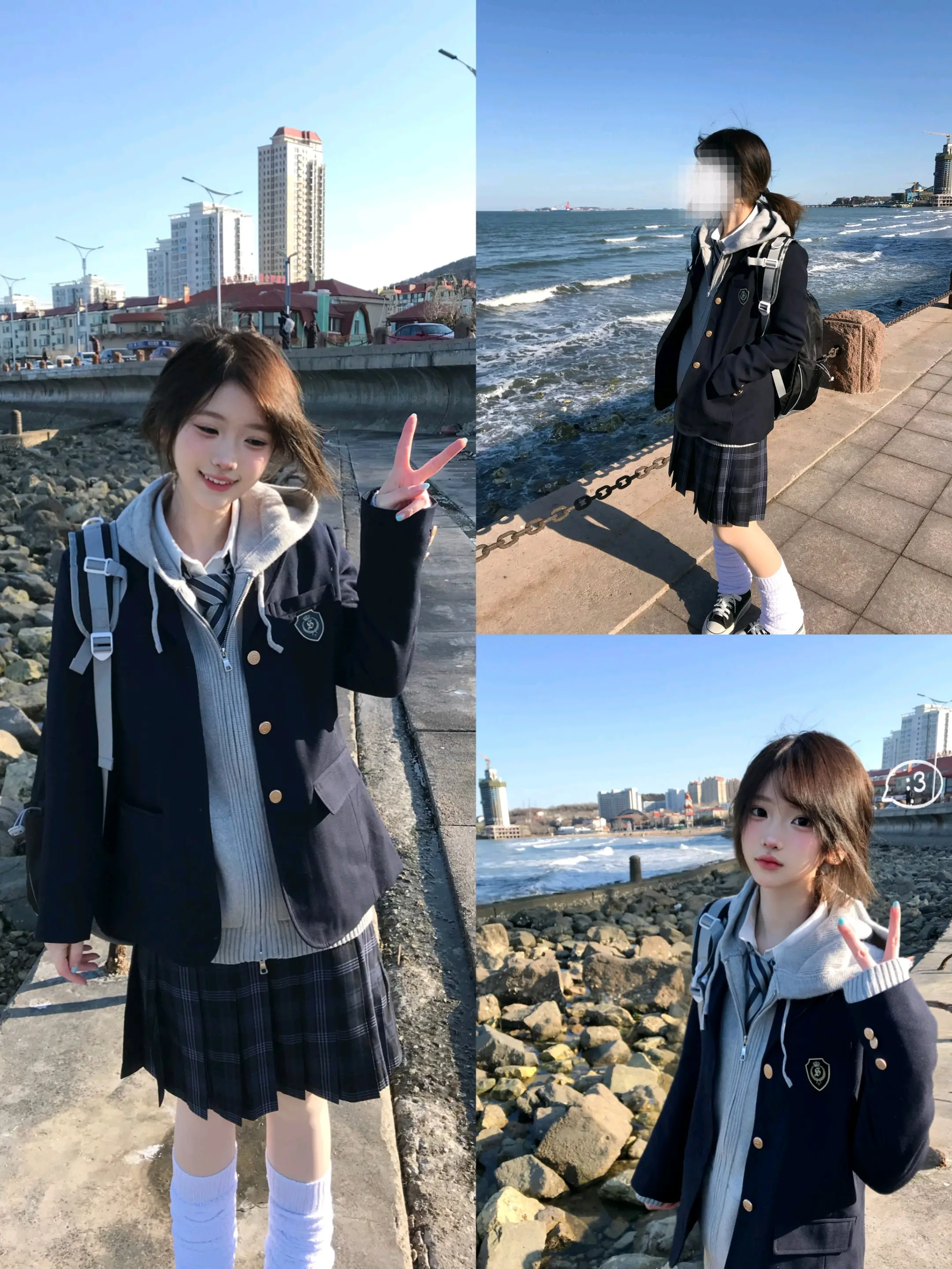 卫衣叠穿少年感。
