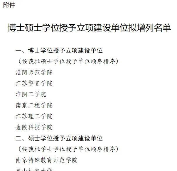 厉害了，大南京！江苏9所高校新增硕博点进入公示，南京5所高校名列其中，江苏警官