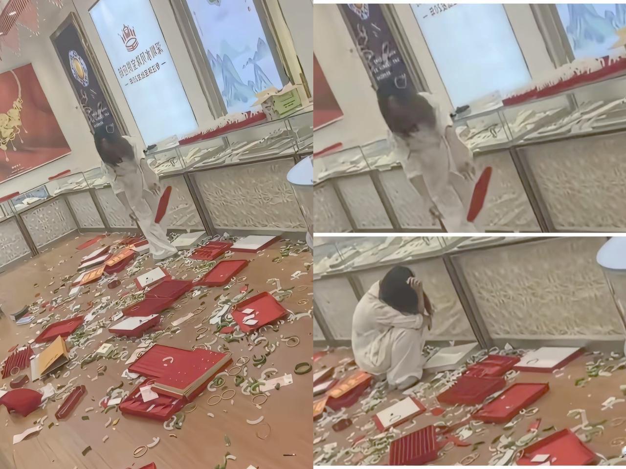 深圳水贝玉镯店闹翻了！“小仙女”狂砸手镯，一个接一个地猛砸，那场面，比大片