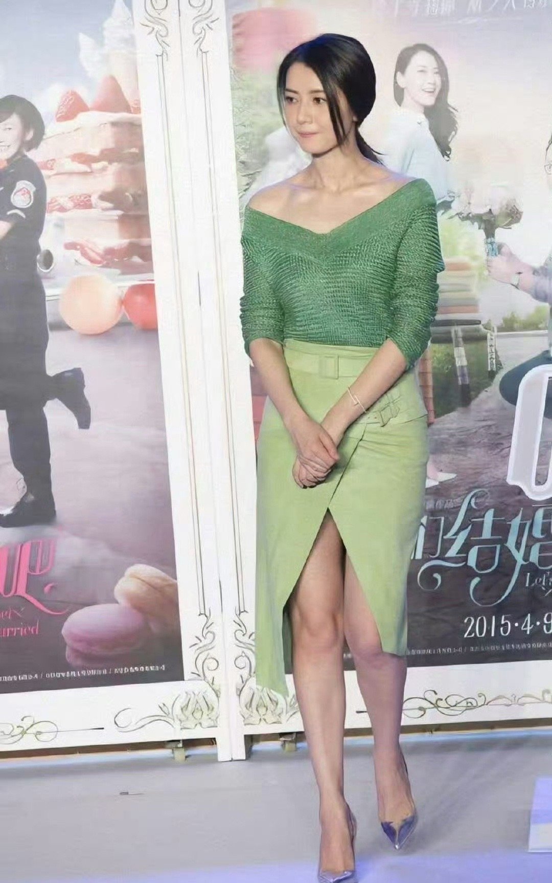 高圆圆一抹青绿，温柔大方siuf时尚穿搭