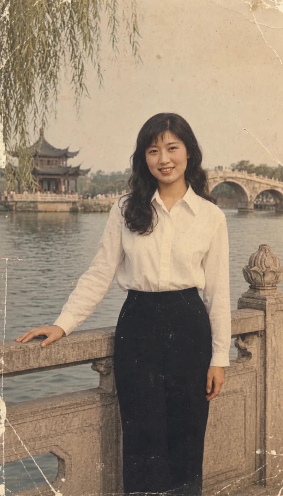 青春果真挡不住岁月这把杀猪刀，20岁的青春少艾，50岁的成熟老练，同样是白色衬衣