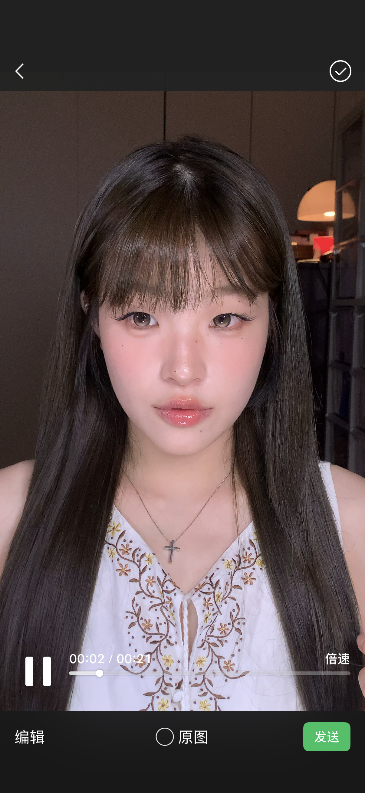 这反射镜子感觉有点不错…可以后置拍视频了好清楚