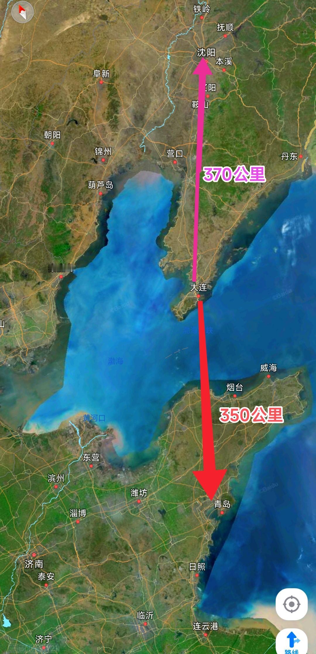 如果大连到烟台能修建跨海大桥与跨海高铁，其实辽宁与山东真的是一家人。从图上看大连