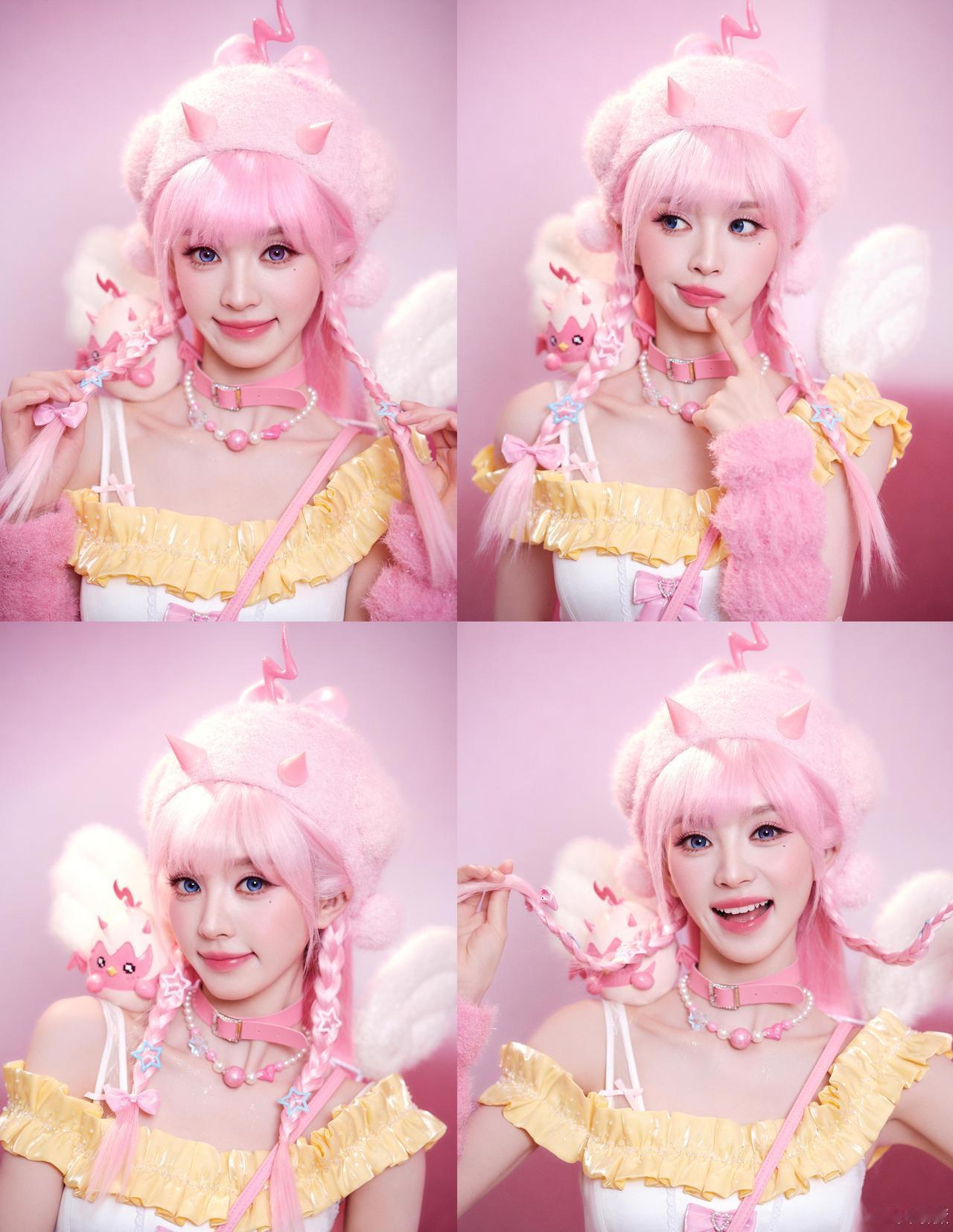 田曦薇画报，粉红美少女！