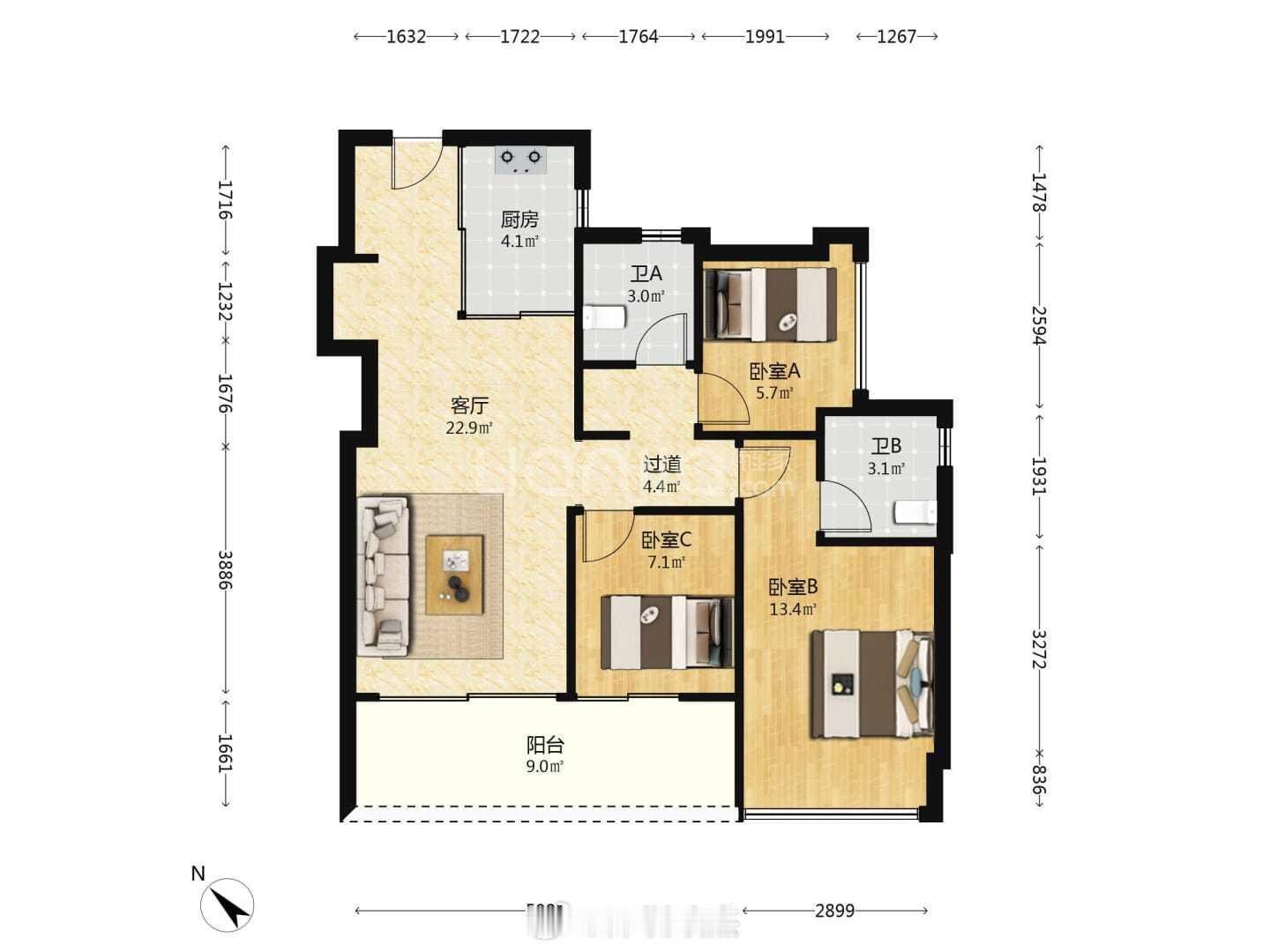 分享下这两天龙华二手成交:龙华北站华润超核润府99平725万成交，单价7.3万，