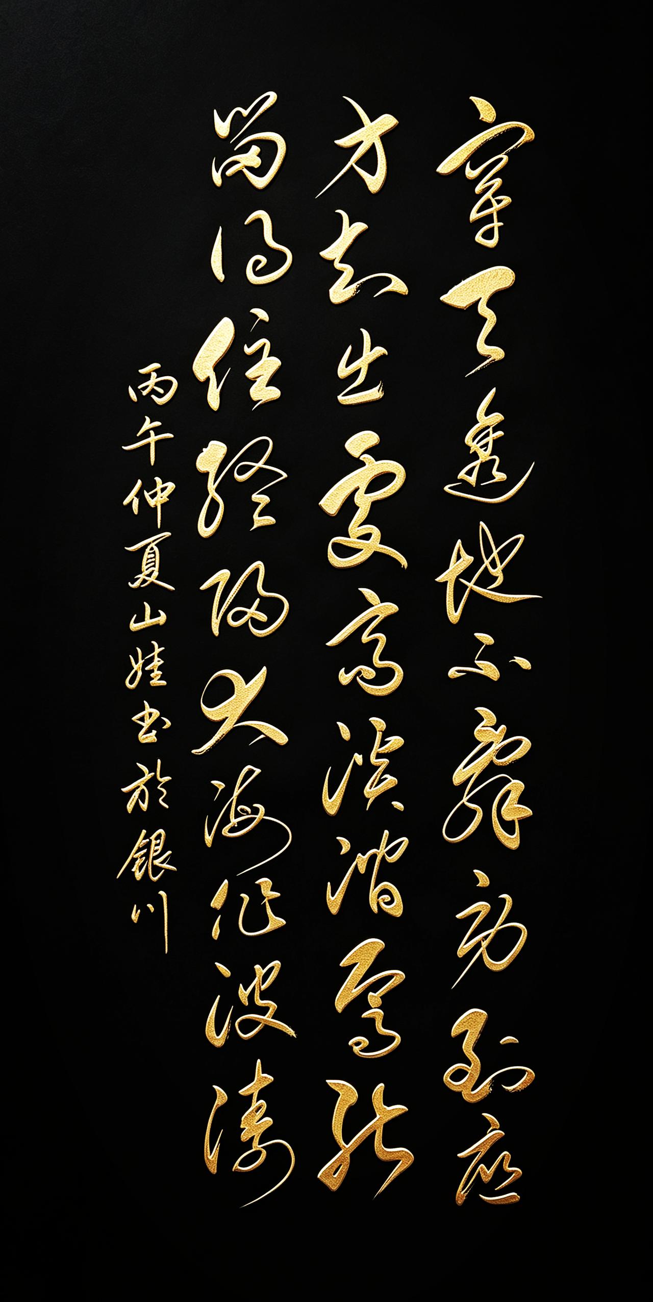 这幅书法作品写的是《咏瀑布》，字里行间奔涌着一股一往无前的磅礴力量。穿天透