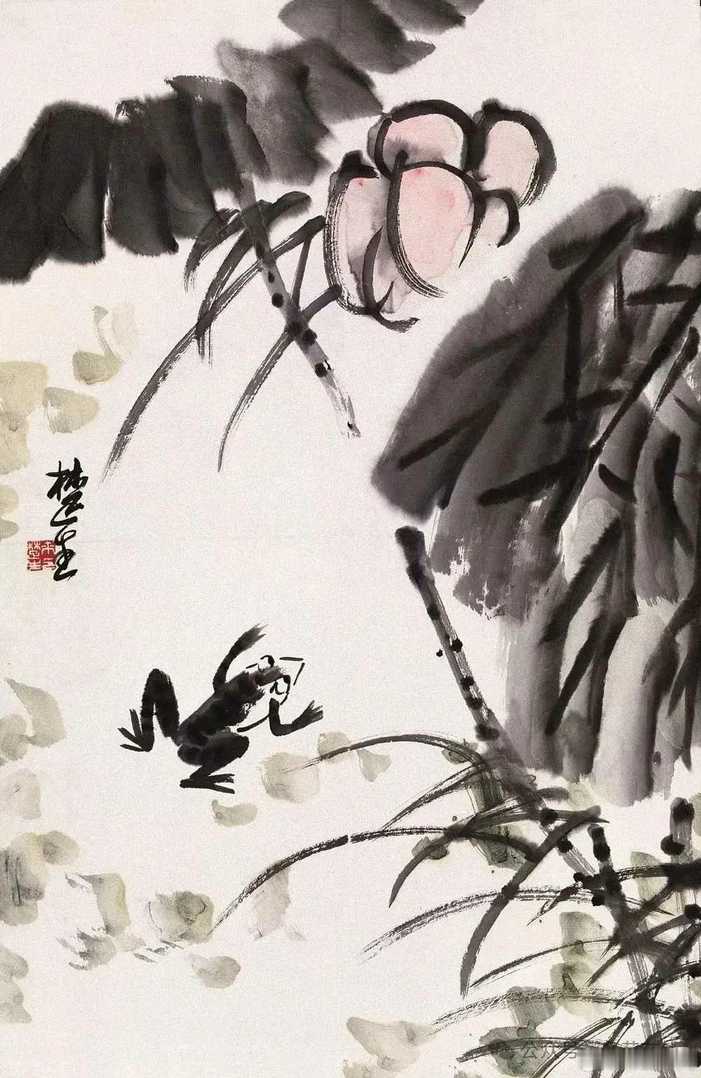 来楚生画荷塘。来楚生（1903—1975），原名稷，号然犀。浙江萧山人，诞生于武