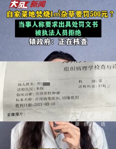 河南固始，女子在清理菜地杂草时，她把1平方米的杂草烧了，给菜地里做化肥。结果她被叫到村委会做笔录，随