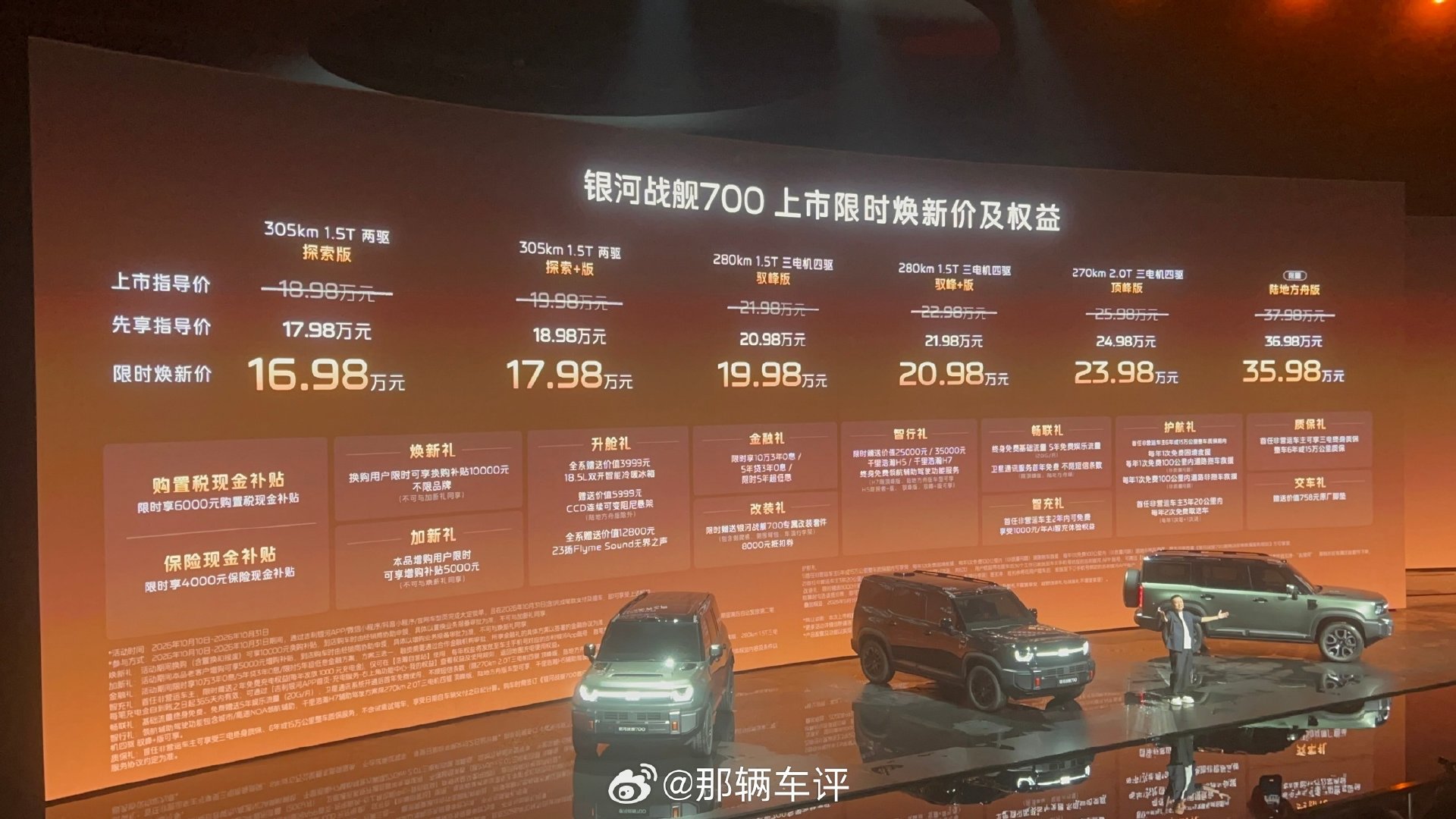 #银河战舰700三电机四驱的千匹马力价格感人啊！#谢霆锋同款银河战舰700全球上市#​