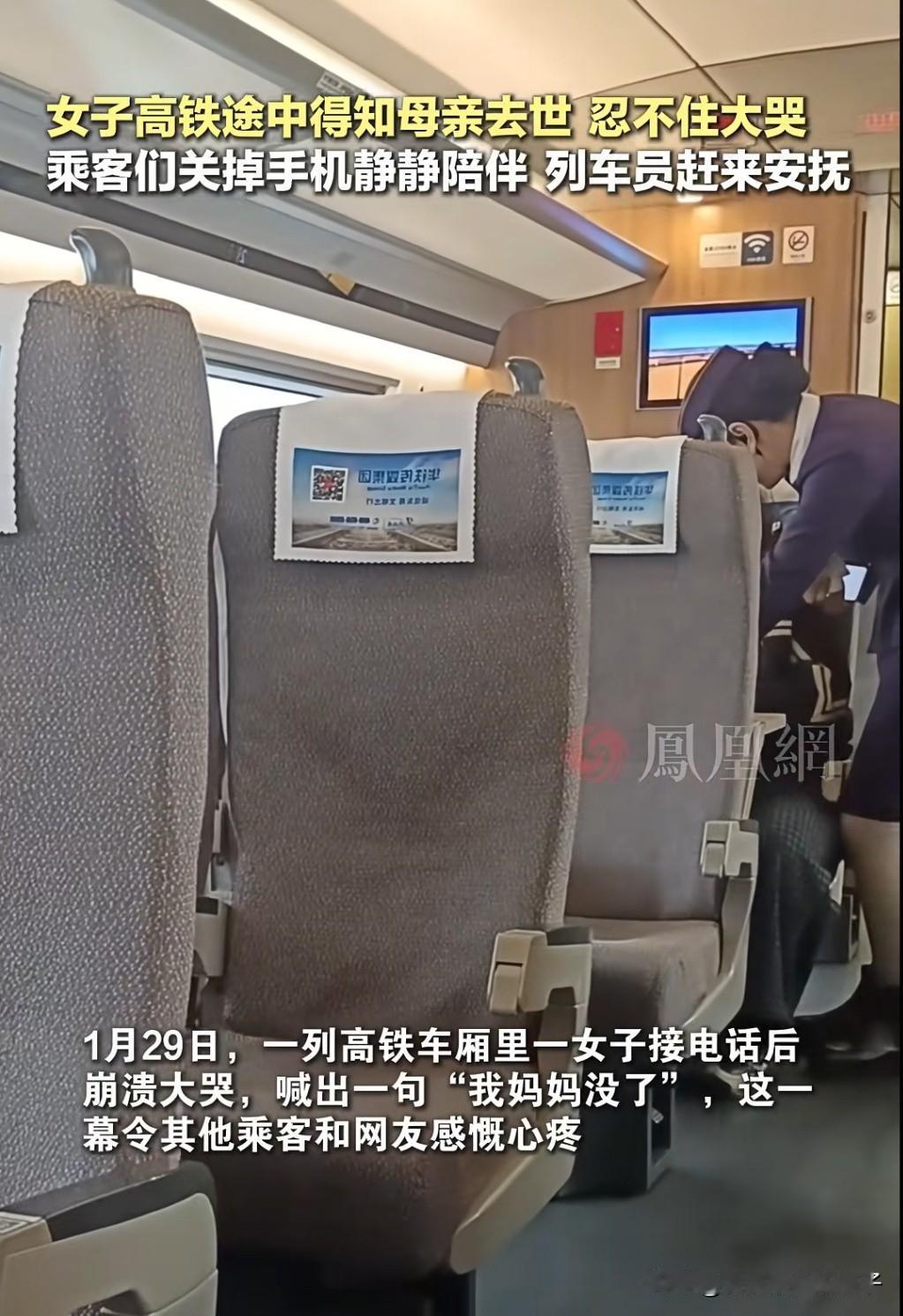 父母在，不远行！女子高铁上因母亲去世崩溃大哭，估计是因为母亲病重，没能赶回去