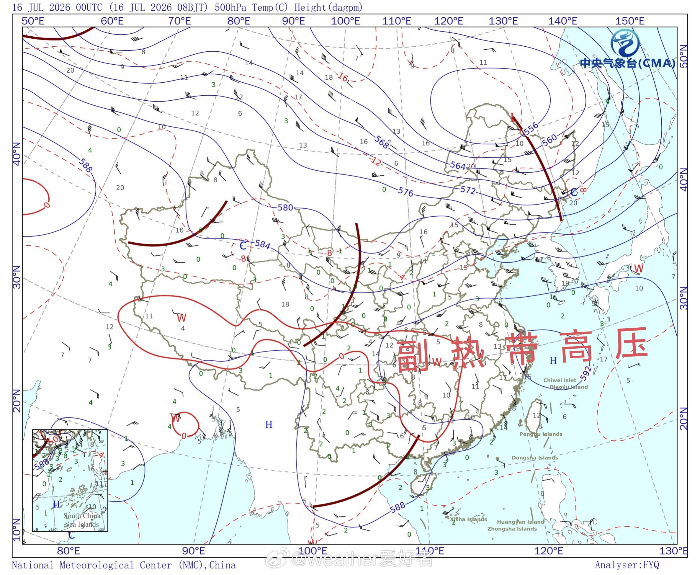 高温今天副高继续控制南方大部地区，从四川盆地到江浙沪，全都是高温闷热，体感温度