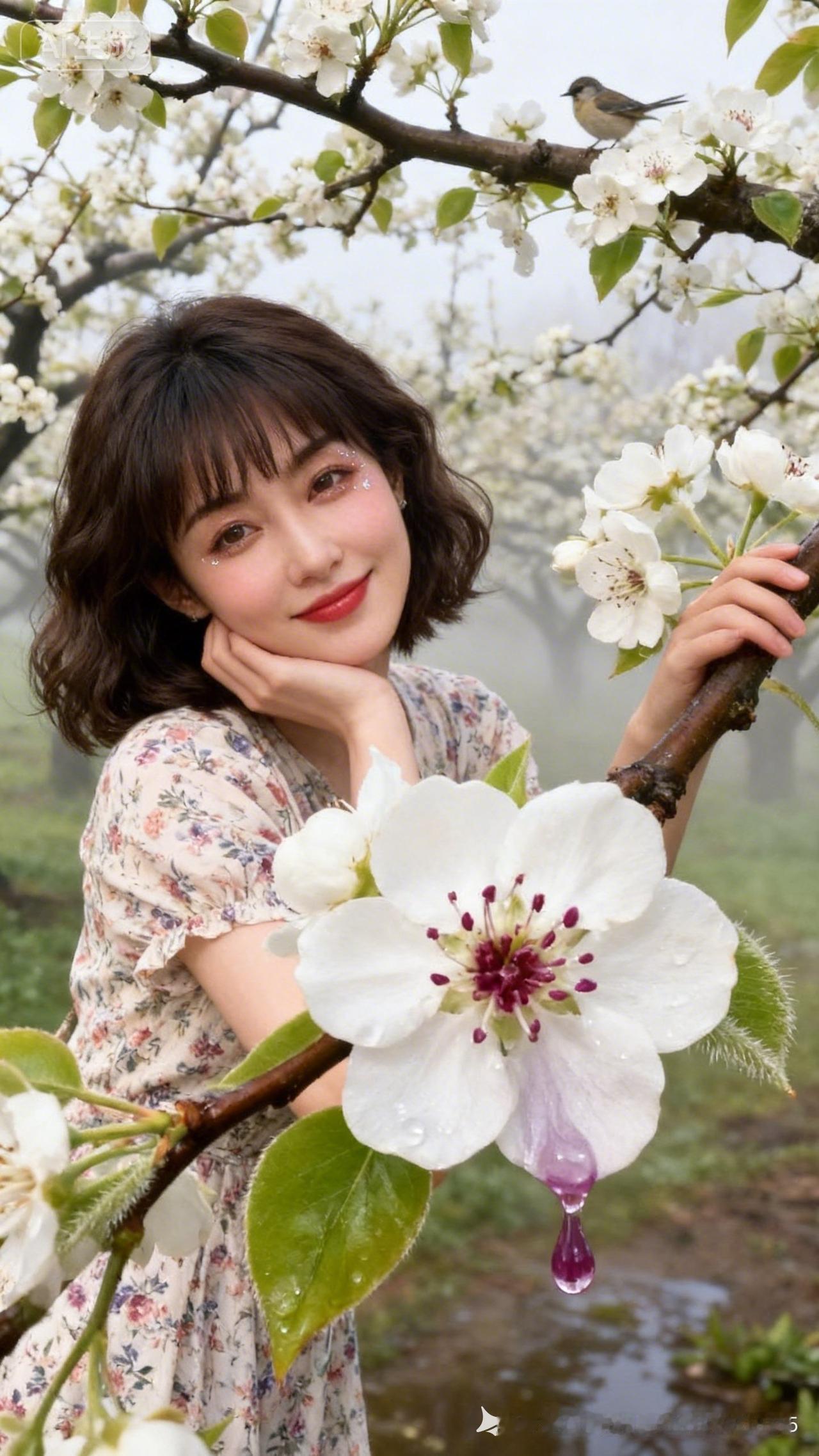 春日花海中的少女，微笑如花，美不胜收！🌸💕