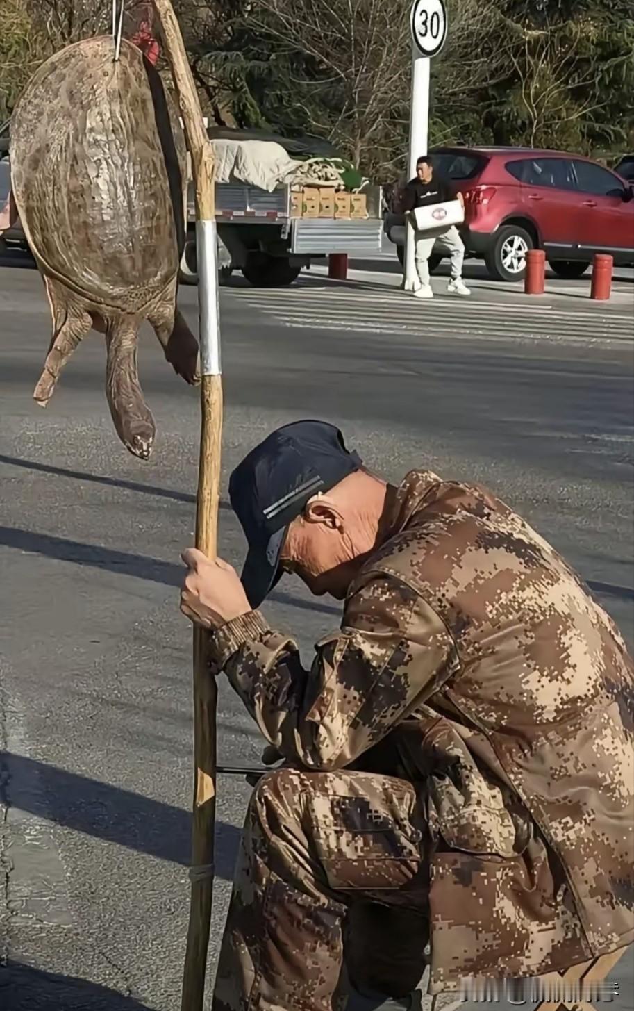 亲眼所见街头老人的怪怪吊龟现象若不亲眼