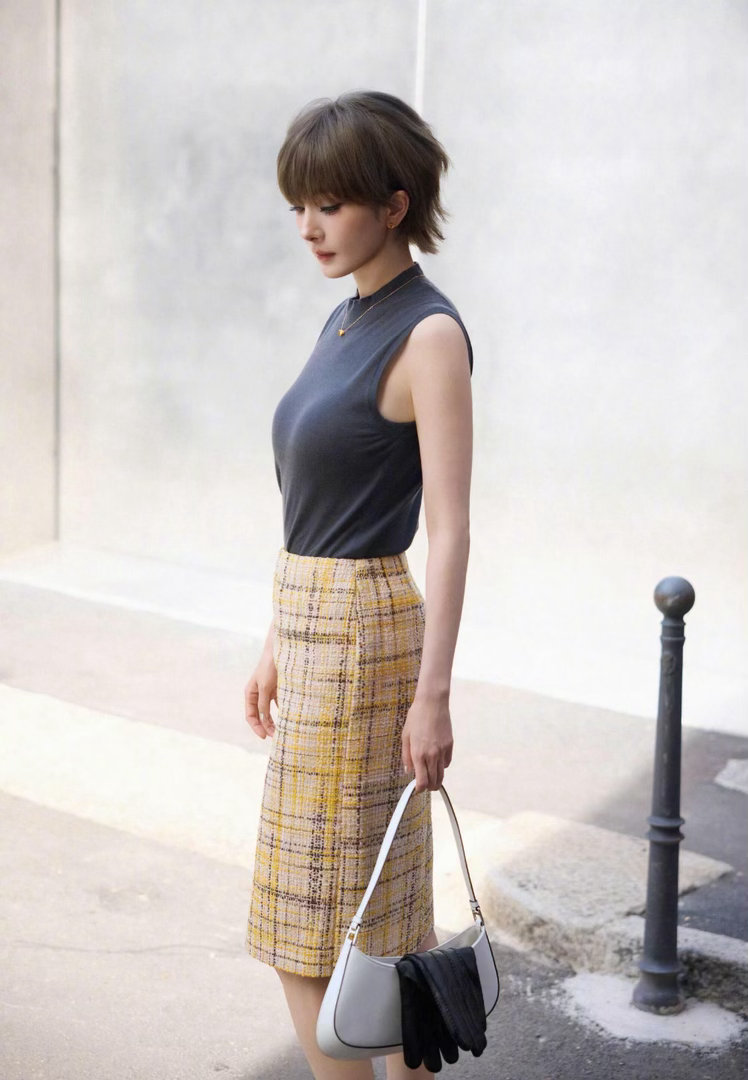 #杨幂说短发是自己剪的#Prada2027春夏大秀星光熠熠，杨幂携全新自制短发造型闪耀登场​