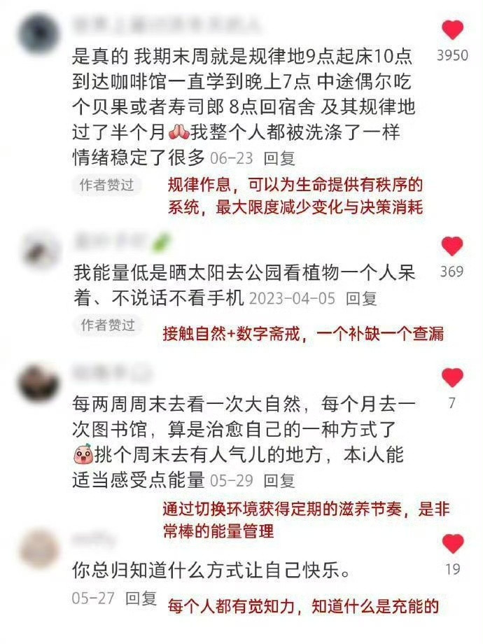 原来大家都是这么恢复心力的
