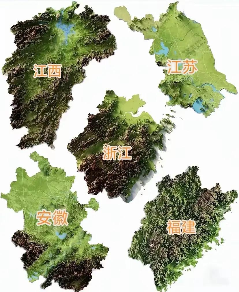 “华东五虎”哪个省区的山最多呢？哪个又是第二、第三多？江西、安徽、江苏、浙江、