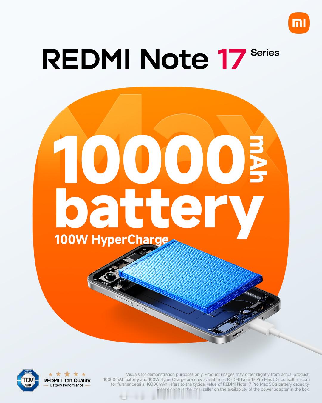 小米首款10000mAh电池的手机来了，REDMINote17Pro