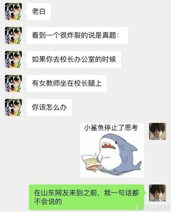 在山东网友来到之前，我一句话都不会说的