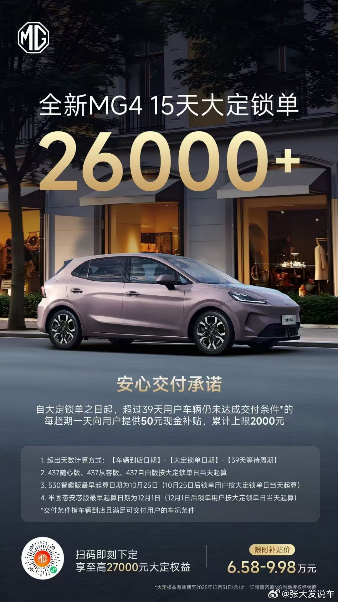 MG4支愣起来了上市15天大定锁单突破2.6万！全新mg4​​​