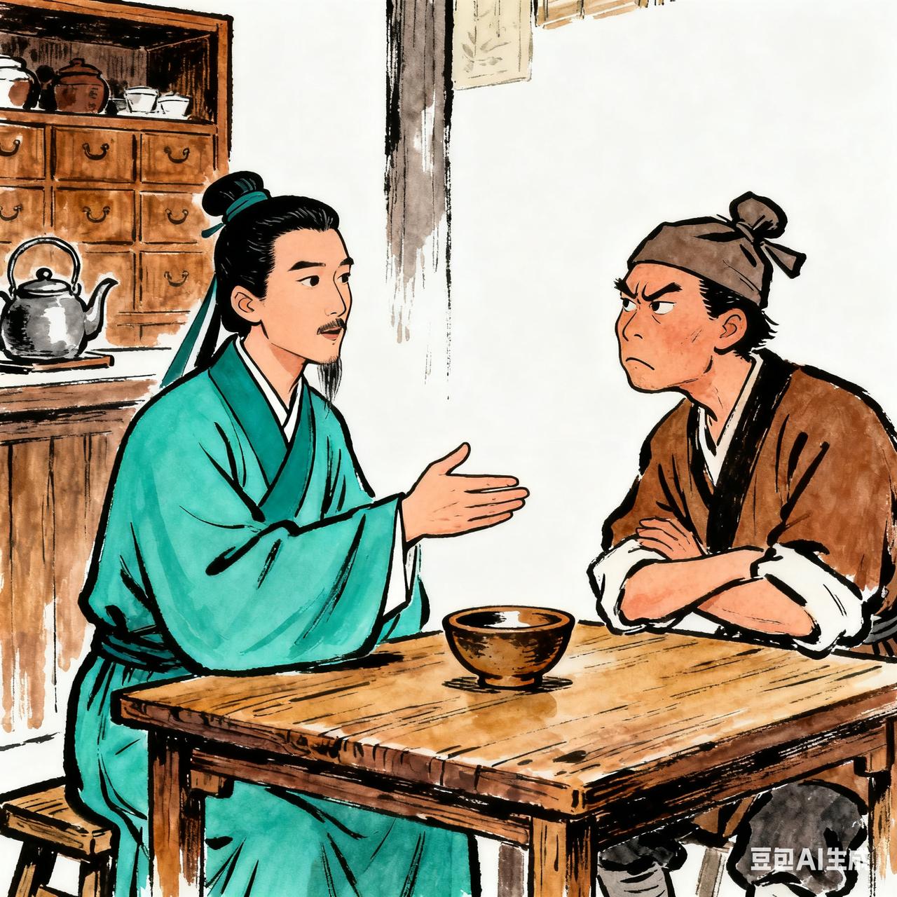 古代笑话一日秀才去茶铺喝茶，见小二端着茶壶过来，忙拱手道：“敢问小