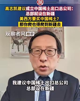 高志凯教授真是神了，他给中国稀土出谋划策，想出了一个连外国人都觉得狡猾毒辣的“高