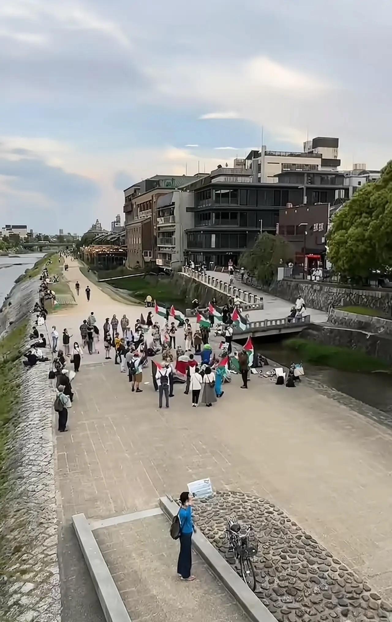 扎堆摇旗支持哈马斯？也不知道这些人位置在哪，若是在国内，这么多人聚集一起已经涉