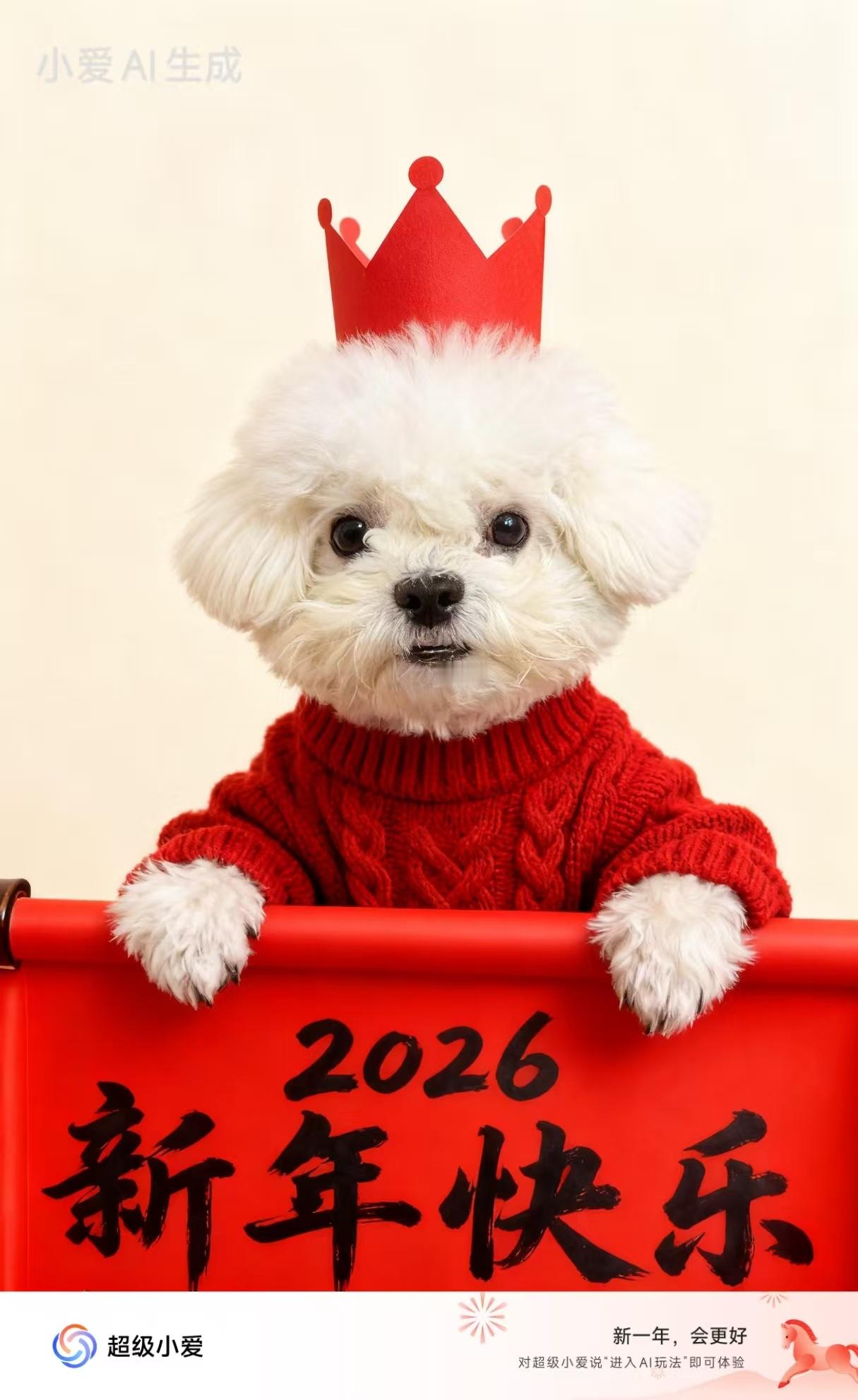 这咋给小狗都整的都这么可爱啊，那我今年还出去拍新春写真吗春节有小爱会更好