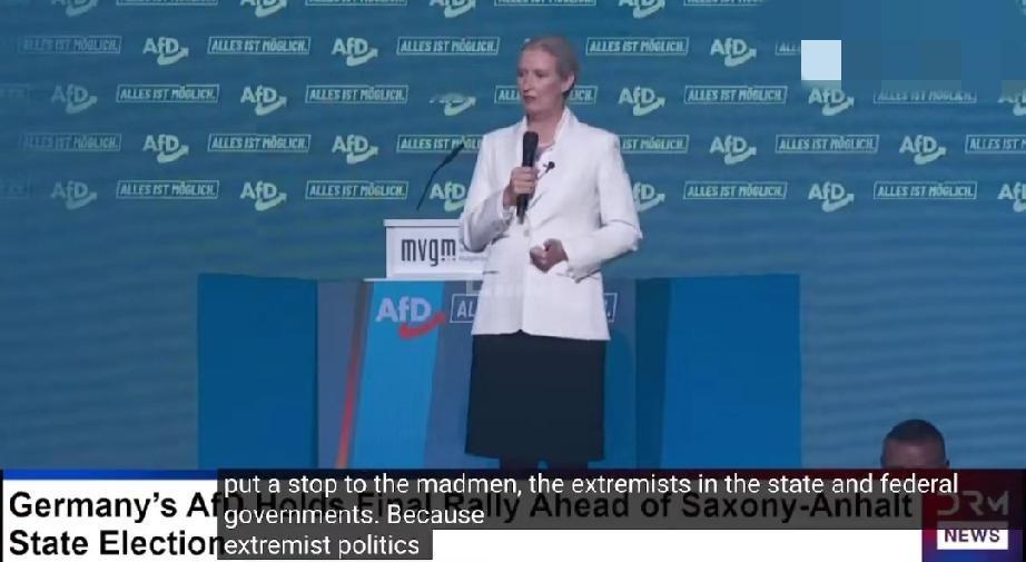 德国选择党(AfD)领袖爱丽丝·魏德尔：“真正的极端主义政冶，是你让我们的边
