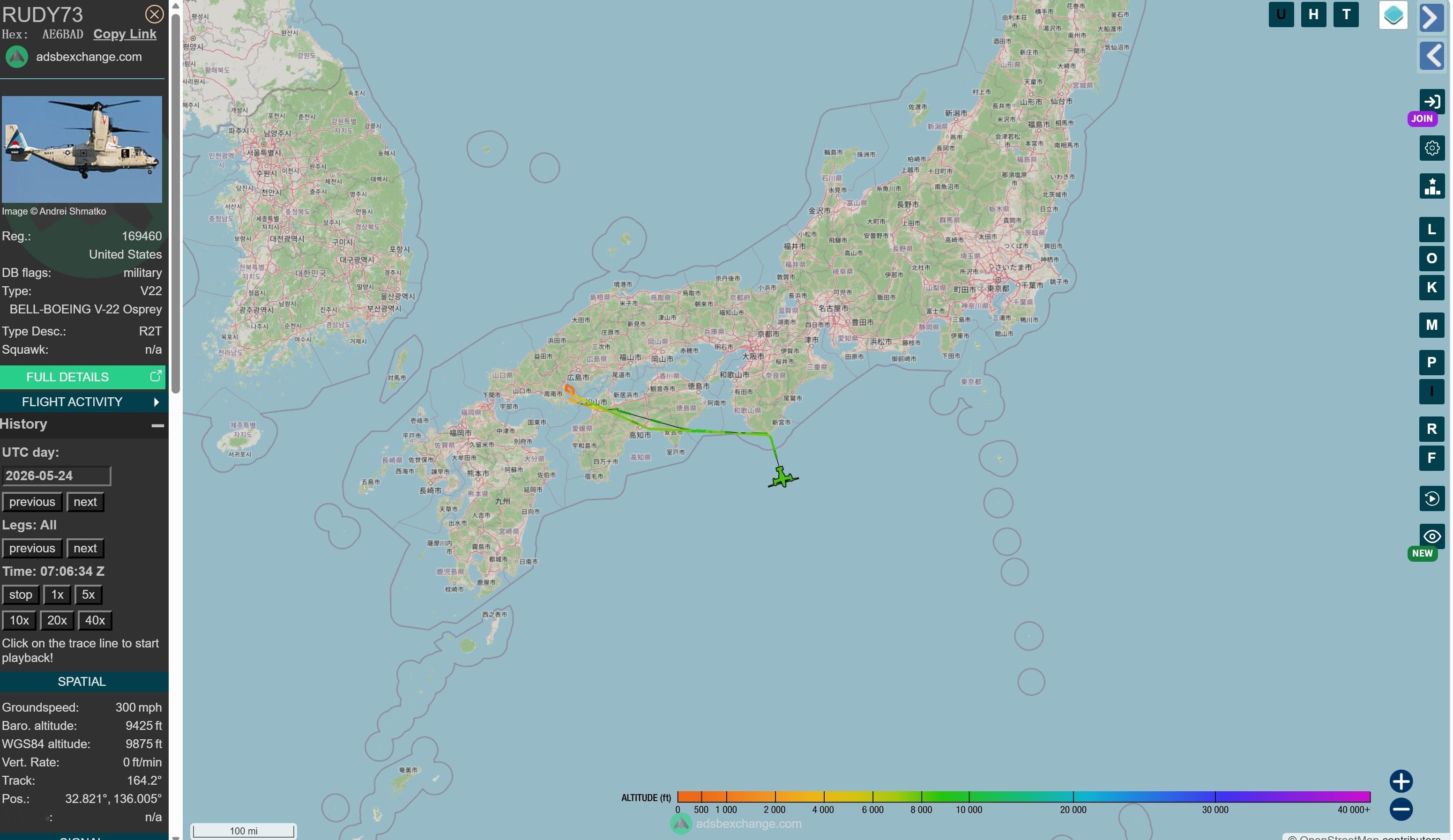 CMV-22B的飞行活动显示，5月24号，美国海军华盛顿号航母(CVN-73)位