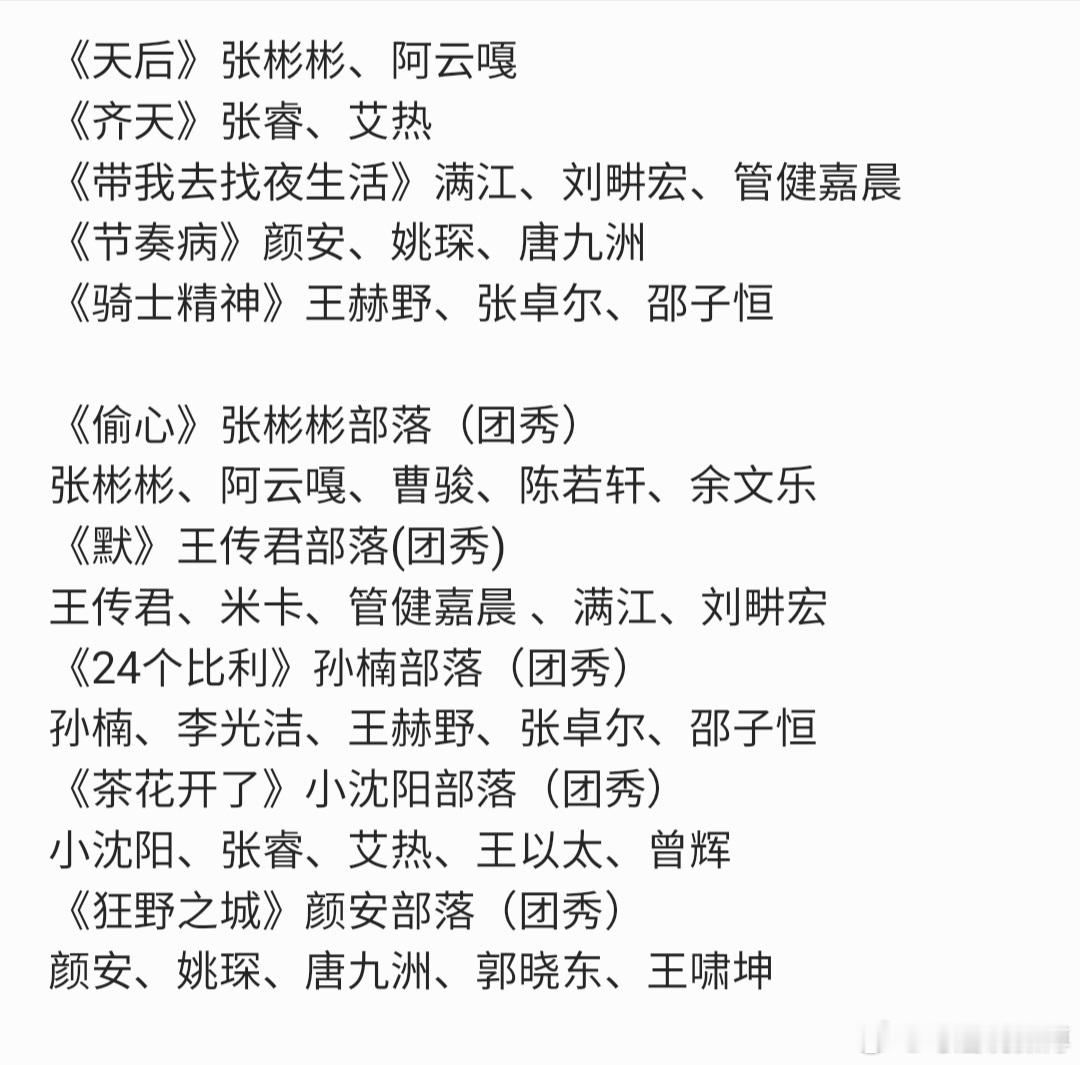 披荆斩棘三公分组及选歌，你最期待哪个舞台嘞？披荆斩棘披荆斩棘三公能力者秀分组