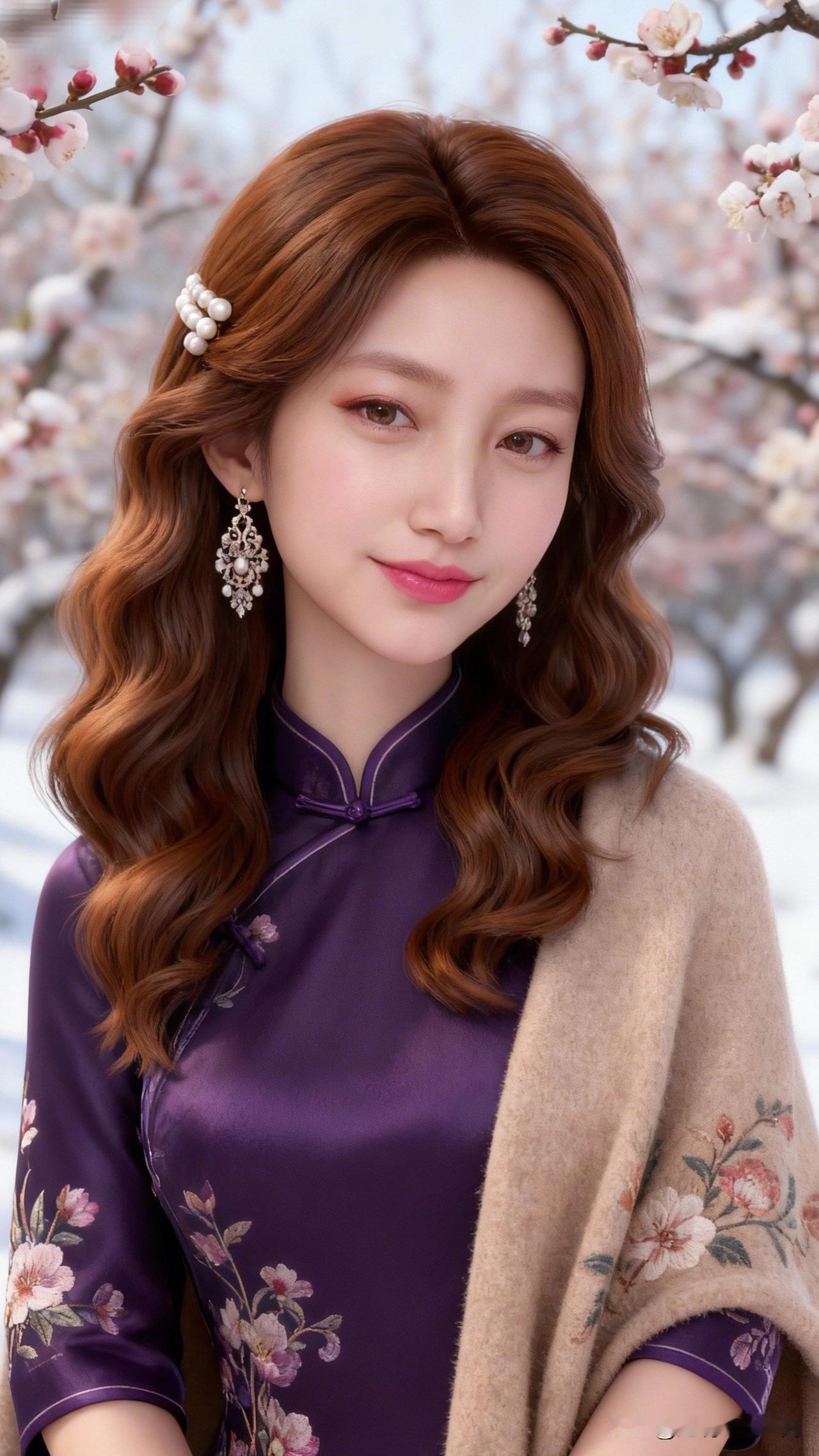 春日花间笑，美人如画来。美女的美丽瞬间分享樱花树下，紫衣美人，春意盎然。