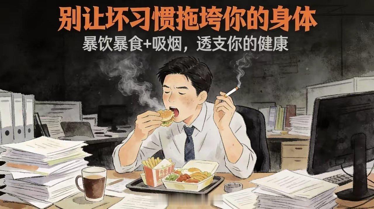 毁掉健康的，往往是这8个小习惯1、不吃早餐伤胃、伤胆囊，还容易发胖、血糖不稳。2