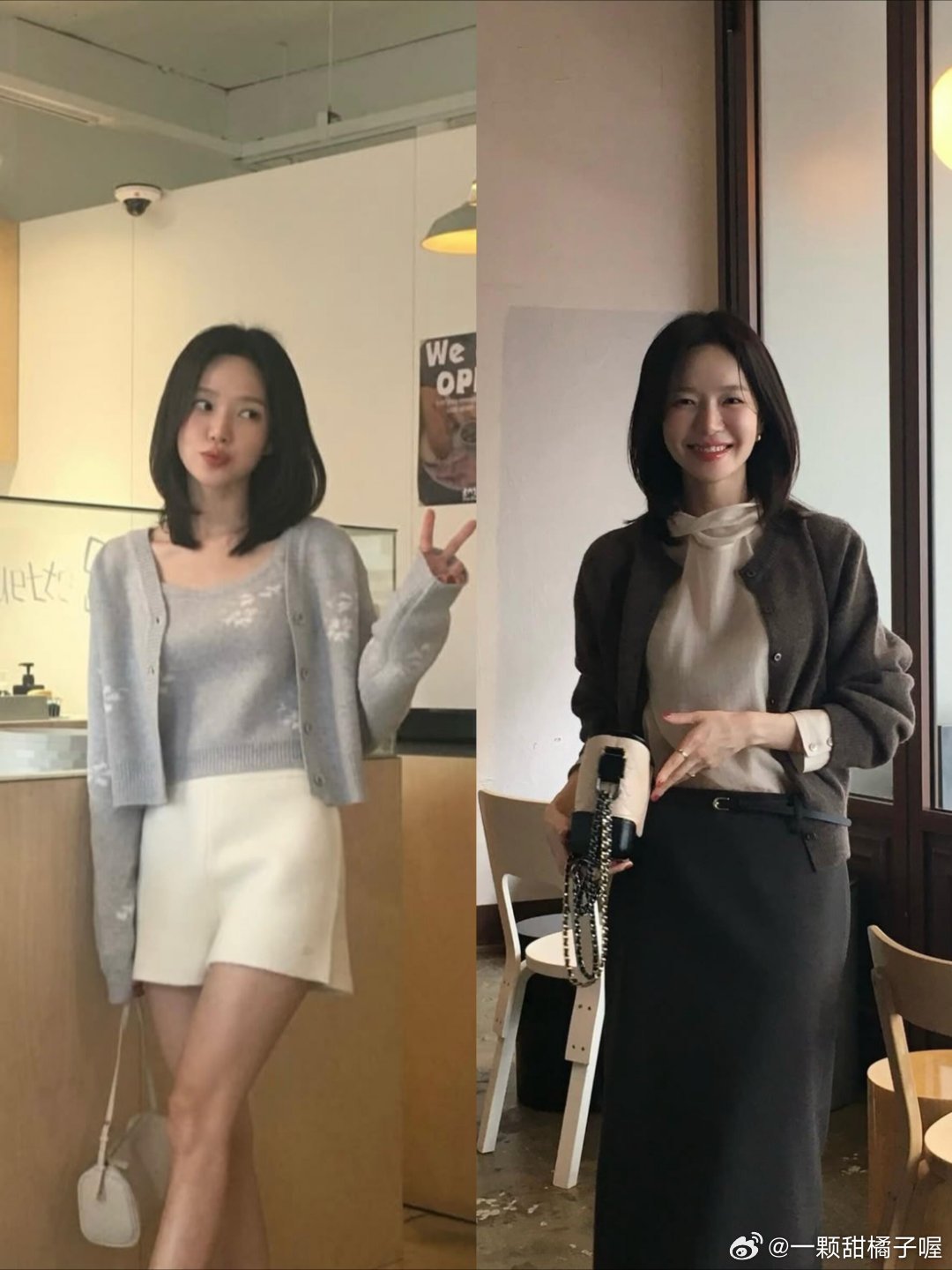 用风衣的廓形，承载落叶的诗意；姐妹们：让针织的柔软，包裹微凉的秋意。初秋穿搭穿搭