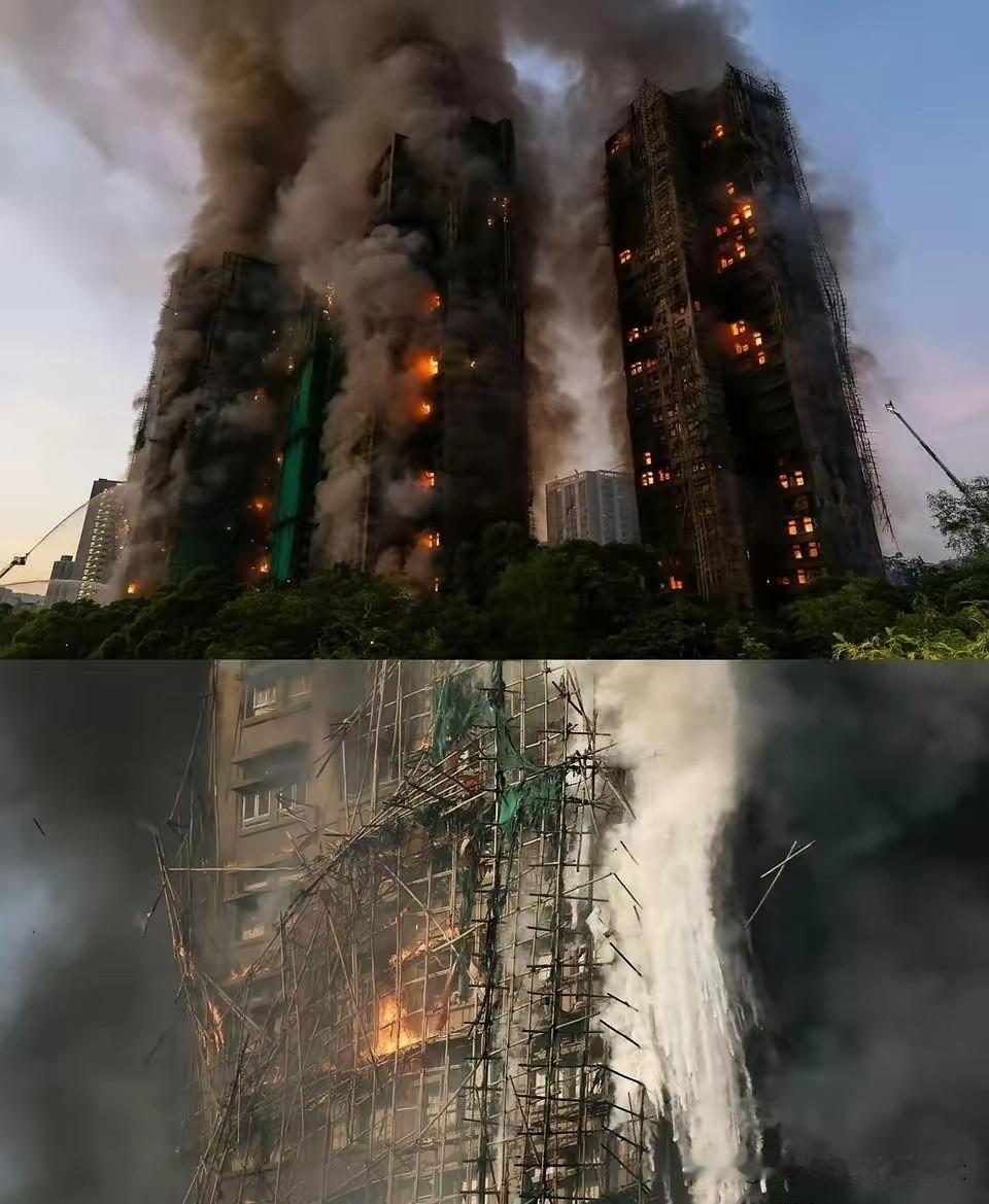 都说香港寸土寸金，真的是名不虚传啊！烧着的五栋楼里面住了一万人左右！一栋楼32层