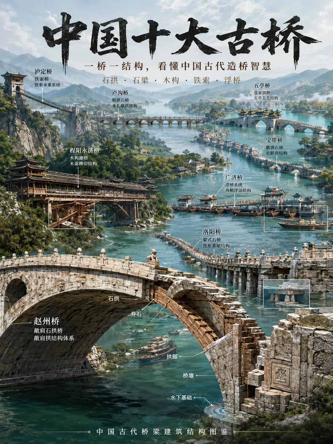中国十大古桥，藏在桥里的千年智慧。​​​