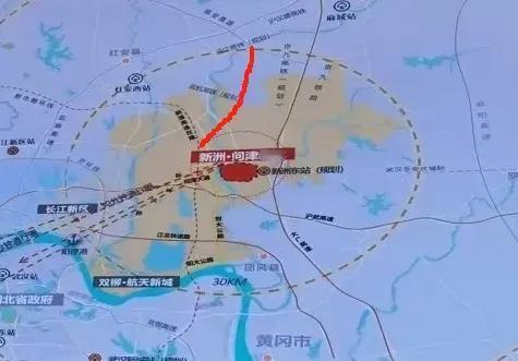 重磅消息！京九高铁新洲东站选址尘埃落定！黄冈埠黄高铁线路图出炉！新洲东站高铁项目