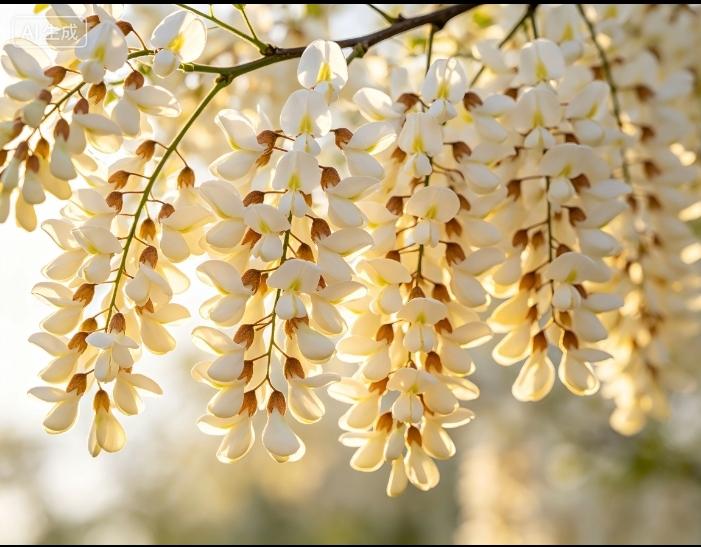 又到吃杨槐花的季节啦！路边树上一串串雪白的槐花，看着就特别有春天的味道。