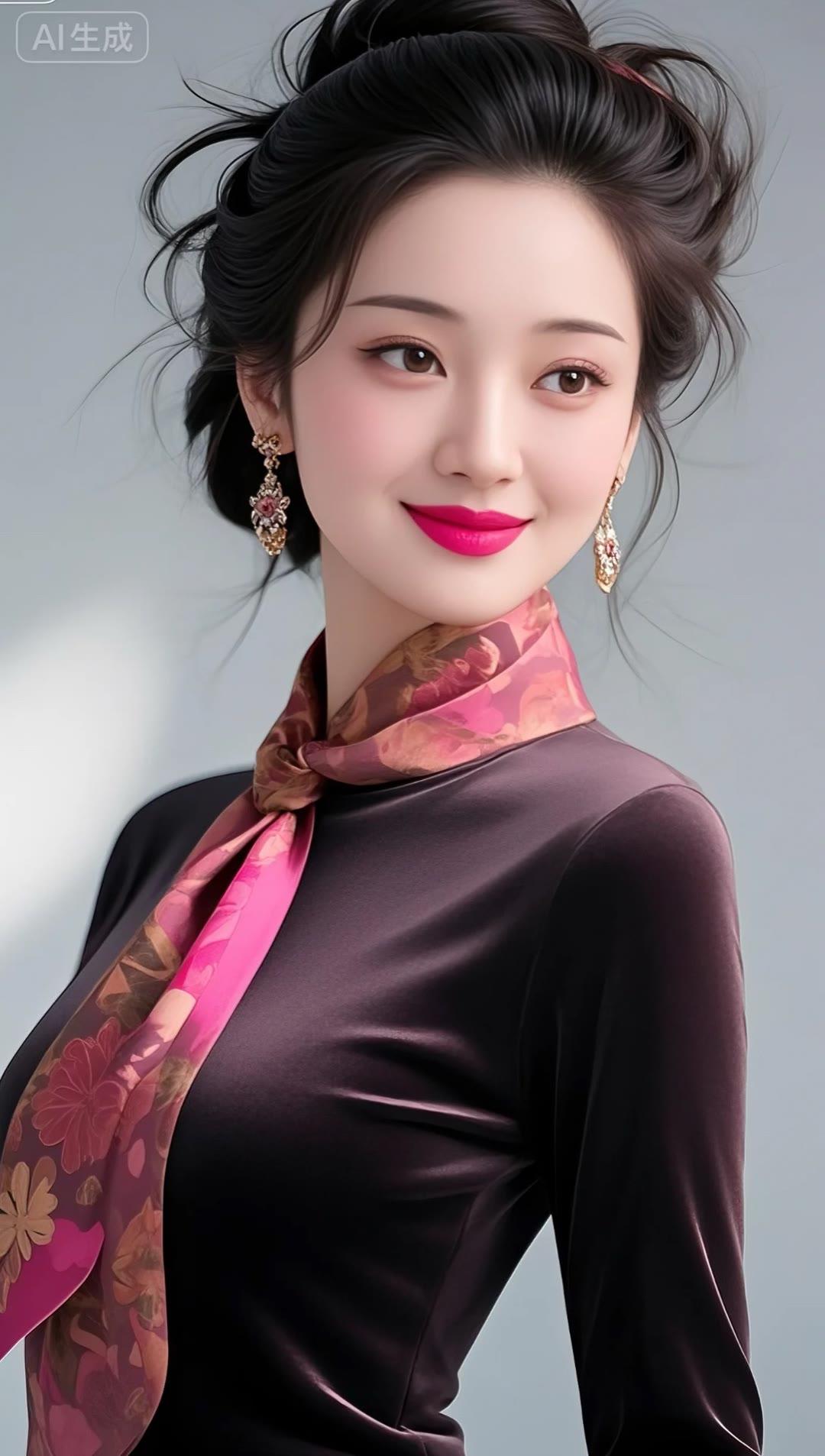 优雅东方美人，惊艳的妆容与华丽的服饰相得益彰。